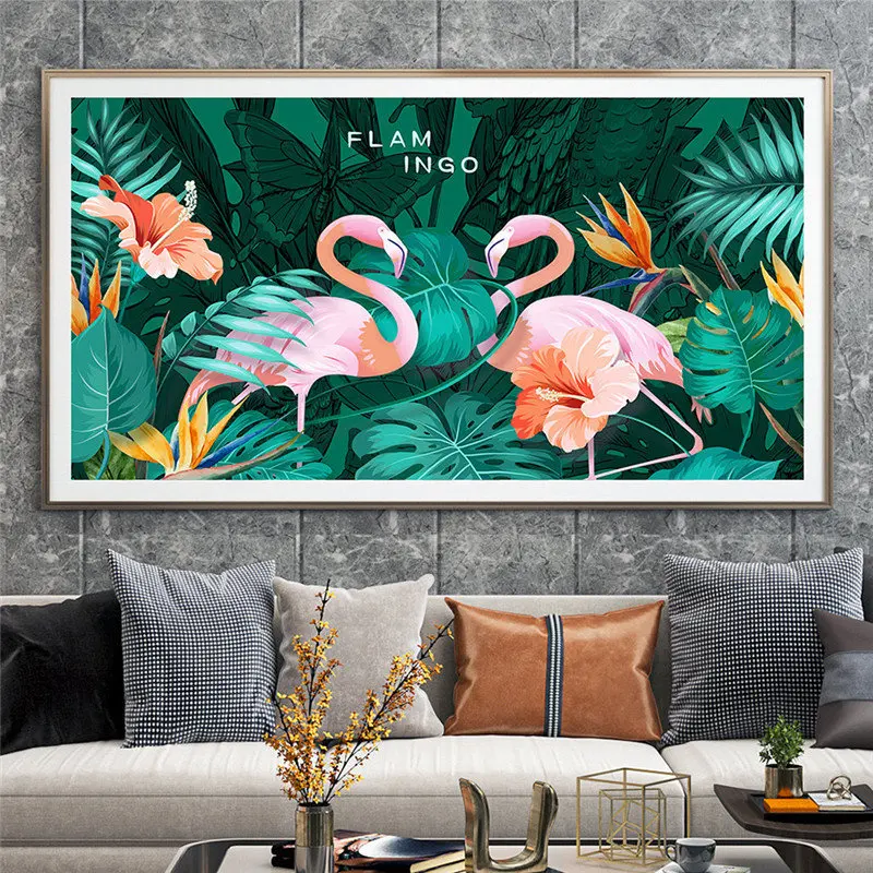 Настенный постер с абстрактными тропическими растениями и листьями Картина на