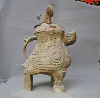 wedding decoration 17"Shang Zhou Dynasty Bronze Ware owl bird beast pattern Wineware Crock pot jar
wedding decoration 17"Shang Zhou Dynasty Bronze Ware owl bird beast pattern Wineware Crock pot jar