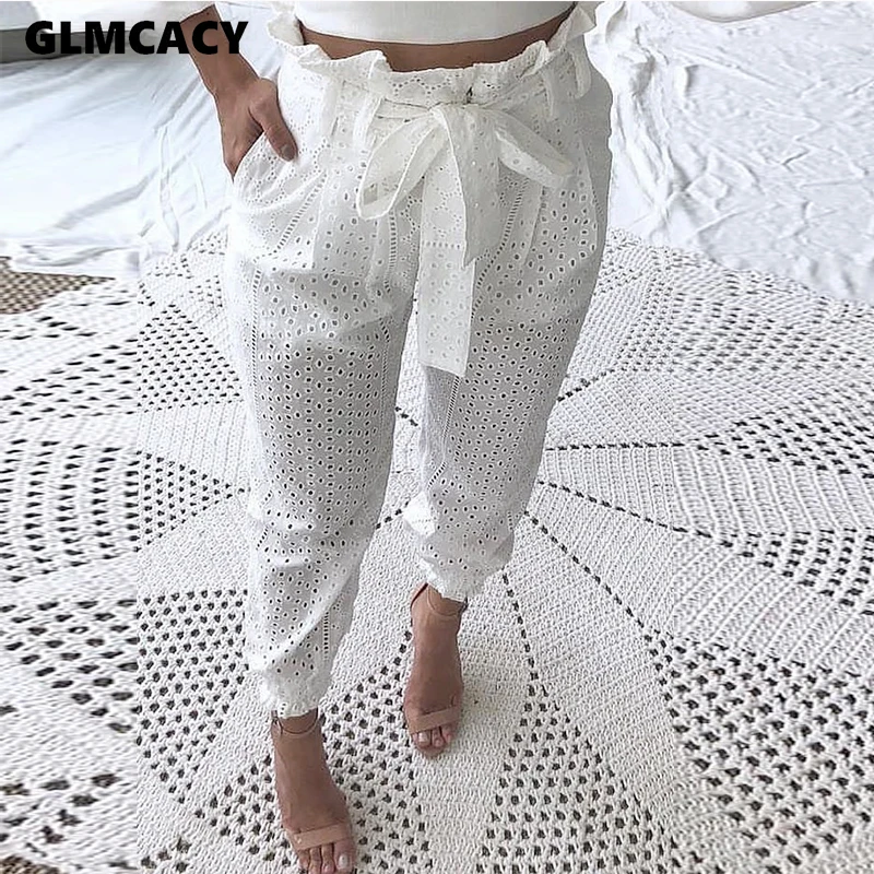 Women Classy Drawstring Regular Casual Lace Hollow Out Streetwear Holiday Office Fashion Spring Autumn White Pants
Women Classy Drawstring Regular Casual Lace Hollow Out Streetwear Holiday Office Fashion Spring Autumn White Pants