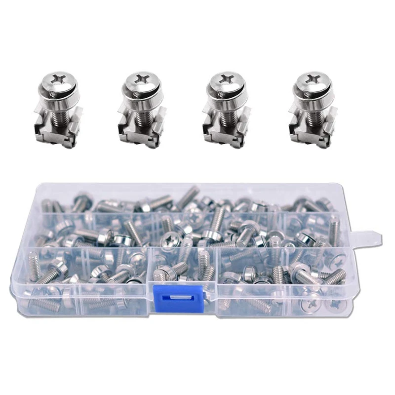 50 Sets M6 Square Hole Hardware Cage Nuts&Mounting Screws Washers for Server Rack and Cabinet(M6 X 20Mm)(Screw+Washer+Cage Nut)
50 Sets M6 Square Hole Hardware Cage Nuts&Mounting Screws Washers for Server Rack and Cabinet(M6 X 20Mm)(Screw+Washer+Cage Nut)