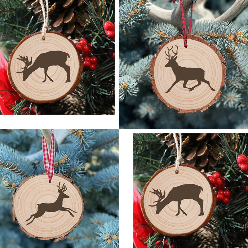 

Wildlife Christmas Ornaments Deer Elk Pine Trees Ornaments Hanging Decoration 2021 Christmas Ornaments Home Decore