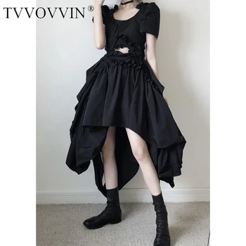 Hollowed Women Out Dress Irregular Black Dresses Ruffle Asymmetry Hem Long Dress High Waist Long Ladies Dresses 2020 160Y
Hollowed Women Out Dress Irregular Black Dresses Ruffle Asymmetry Hem Long Dress High Waist Long Ladies Dresses 2020 160Y