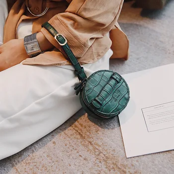 Personality female bag New fashion mini round bag Crocodile pattern solid color handbag female chic bag 
Personality female bag New fashion mini round bag Crocodile pattern solid color handbag female chic bag