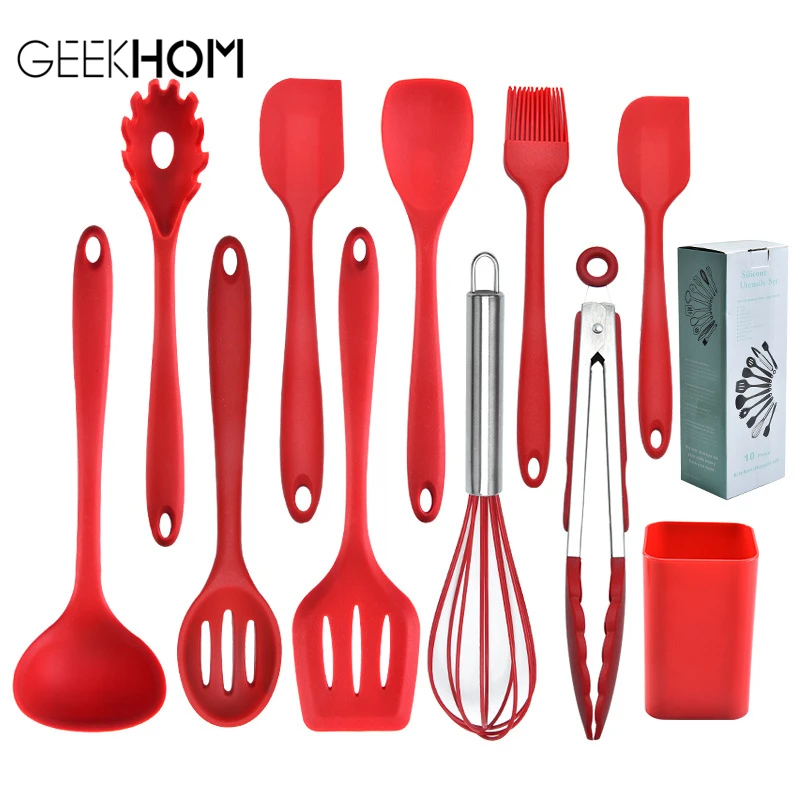 Silicone Kitchen Utensils Set Shovel Spatula Soup Spoon No-Stick Cooking Utensils Sets with Storage Box Kitchen Tool
Silicone Kitchen Utensils Set Shovel Spatula Soup Spoon No-Stick Cooking Utensils Sets with Storage Box Kitchen Tool