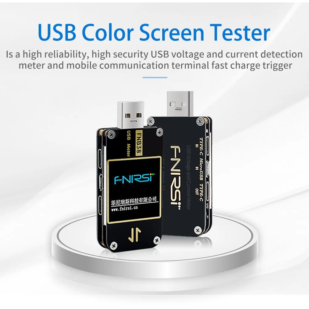 FNB38 Current and Voltage Meter USB Tester QC4+ PD3.0 2.0 PPS Fast Charging Protocol Capacity Test 
FNB38 Current and Voltage Meter USB Tester QC4+ PD3.0 2.0 PPS Fast Charging Protocol Capacity Test