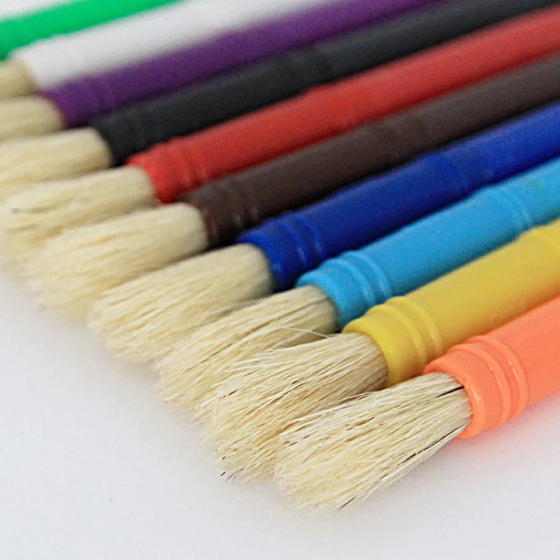 Generic 10 Color Washing Cup Bristles Graffiti Painting Boar Brushes