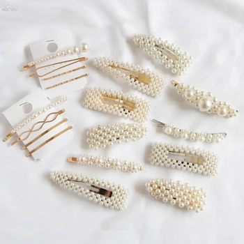 AOMU Korea Fashion Imitiation Pearl Hair Clips for Women Girls Barrettes Handmade Pearl Flowers Hairpins Hair Accessories 
AOMU Korea Fashion Imitiation Pearl Hair Clips for Women Girls Barrettes Handmade Pearl Flowers Hairpins Hair Accessories