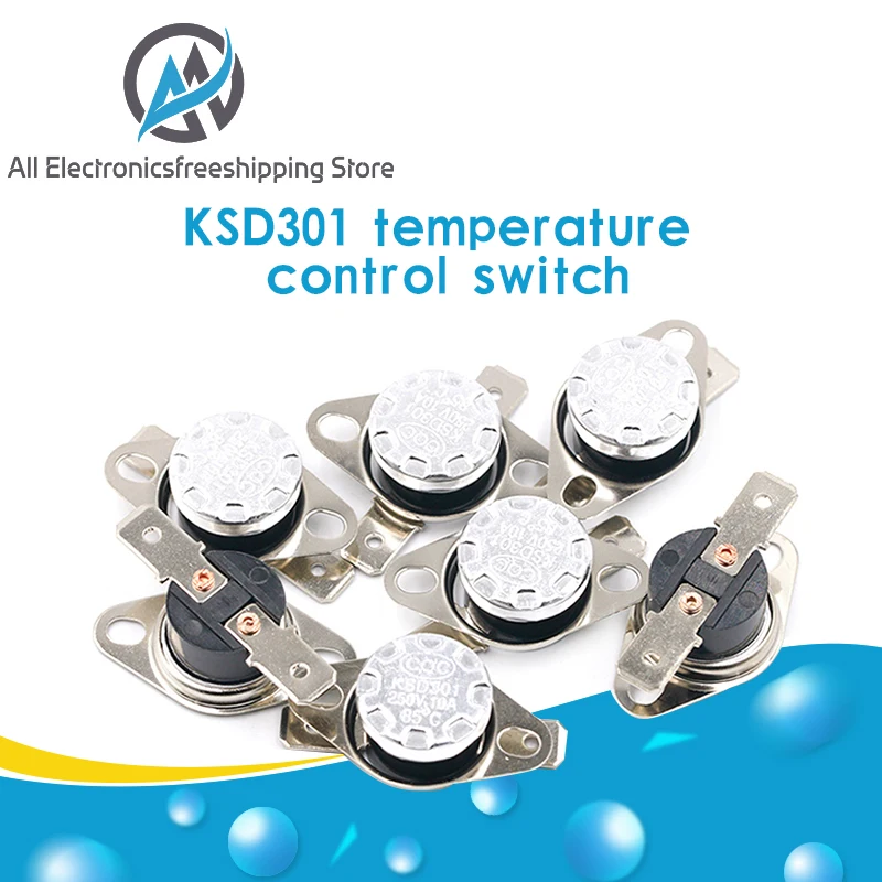 2PCS Normally Open KSD301 10A 250V 40-135 degree Bakelite KSD-301 Temperature Switch Thermostat Sensor 50 60 65 70 75 80 90 100
2PCS Normally Open KSD301 10A 250V 40-135 degree Bakelite KSD-301 Temperature Switch Thermostat Sensor 50 60 65 70 75 80 90 100