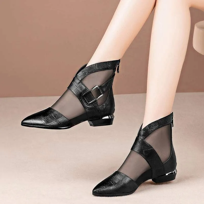 Air Mesh Sexy Womens Boots Ankle Short Concise Leisure Mature Vintage Boots Pointed Toe Low Winter Big Size Shoes
Air Mesh Sexy Womens Boots Ankle Short Concise Leisure Mature Vintage Boots Pointed Toe Low Winter Big Size Shoes