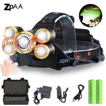 Rechargeable LED Headlamp IR Sensor Smart Headlight High Power T6 LED Head Lamp 18650 Zoom Powerful Waterproof Fishing flashligh
Rechargeable LED Headlamp IR Sensor Smart Headlight High Power T6 LED Head Lamp 18650 Zoom Powerful Waterproof Fishing flashligh