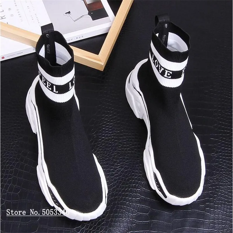 Фото 2021 Designer Socks Shoes Fashion Men Sneakers Speed Trainer Black White Glitter Mens Trainers Casual Shoe Runner Heavy Sole | Обувь