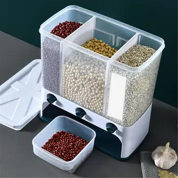 10L Dry Food Storage Box Durable Convenient Container Organizer Large Capacity Of 3 Cells For Millet Black Rice Corn Soybeans
10L Dry Food Storage Box Durable Convenient Container Organizer Large Capacity Of 3 Cells For Millet Black Rice Corn Soybeans