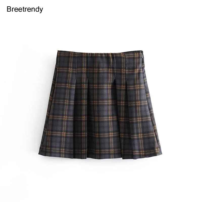 QZ130 European Design New Pleated Plaid Print Mini Skirt Students Chic Match All Saias
QZ130 European Design New Pleated Plaid Print Mini Skirt Students Chic Match All Saias