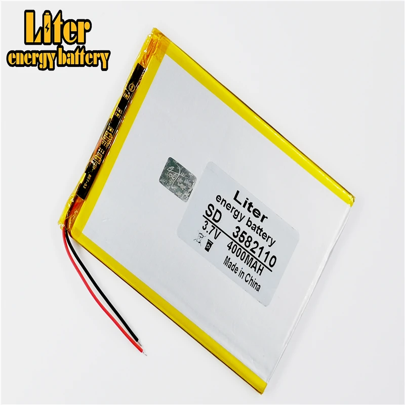 3582110 4000mAh 3,7 V Новый планшетный ПК аккумулятор всех брендов плоская панель Универсальный полимерный литий
3582110 4000mAh 3,7 V Новый планшетный ПК аккумулятор всех брендов плоская панель Универсальный полимерный литий