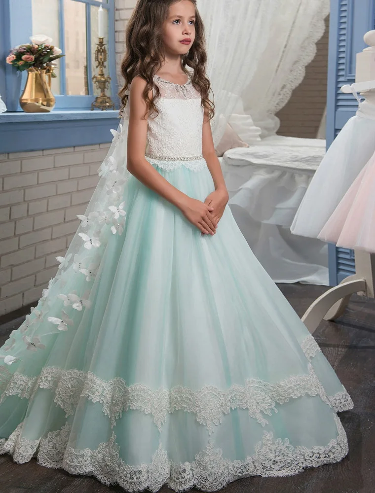 Hot Butterfly Girl Dresses for Weddings Mint Green Kids Holy Ball Gown Communion Dresses For Girls Pageant Gowns
Hot Butterfly Girl Dresses for Weddings Mint Green Kids Holy Ball Gown Communion Dresses For Girls Pageant Gowns