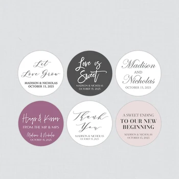 Custom Fonts and Colors Circle Wedding Labels Personalized Wedding Favor Tags/Stickers Printed Wedding Stickers with
Custom Fonts and Colors Circle Wedding Labels Personalized Wedding Favor Tags/Stickers Printed Wedding Stickers with
