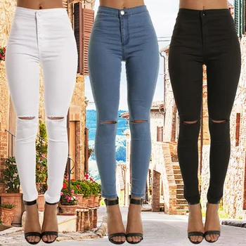 2020 Spring Women High Waist Jeans Sexy Skinny Fashion Jeans Women Hole Vintage Girls Slim Ripped Denim Pencil Pants Trousers 
2020 Spring Women High Waist Jeans Sexy Skinny Fashion Jeans Women Hole Vintage Girls Slim Ripped Denim Pencil Pants Trousers