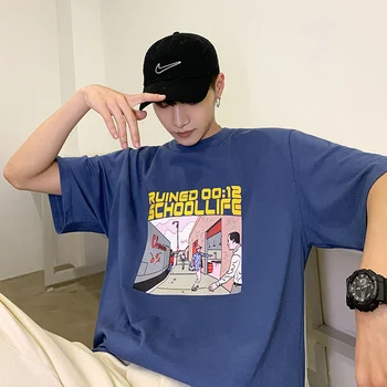 2020 Summer New Youth Popular Japanese Original Printing Loose Short-sleeved T-shirt Fashion Casual Wild Pullover Blue/White/Red
2020 Summer New Youth Popular Japanese Original Printing Loose Short-sleeved T-shirt Fashion Casual Wild Pullover Blue/White/Red