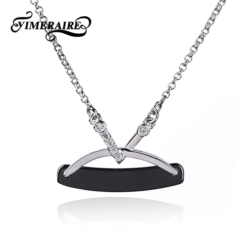TUHE New Arrival Black Ceramic And Silver Copper Bridge Shape Pendant Necklace With Shining Crystal Women Fashion Jewelry Gifts
TUHE New Arrival Black Ceramic And Silver Copper Bridge Shape Pendant Necklace With Shining Crystal Women Fashion Jewelry Gifts