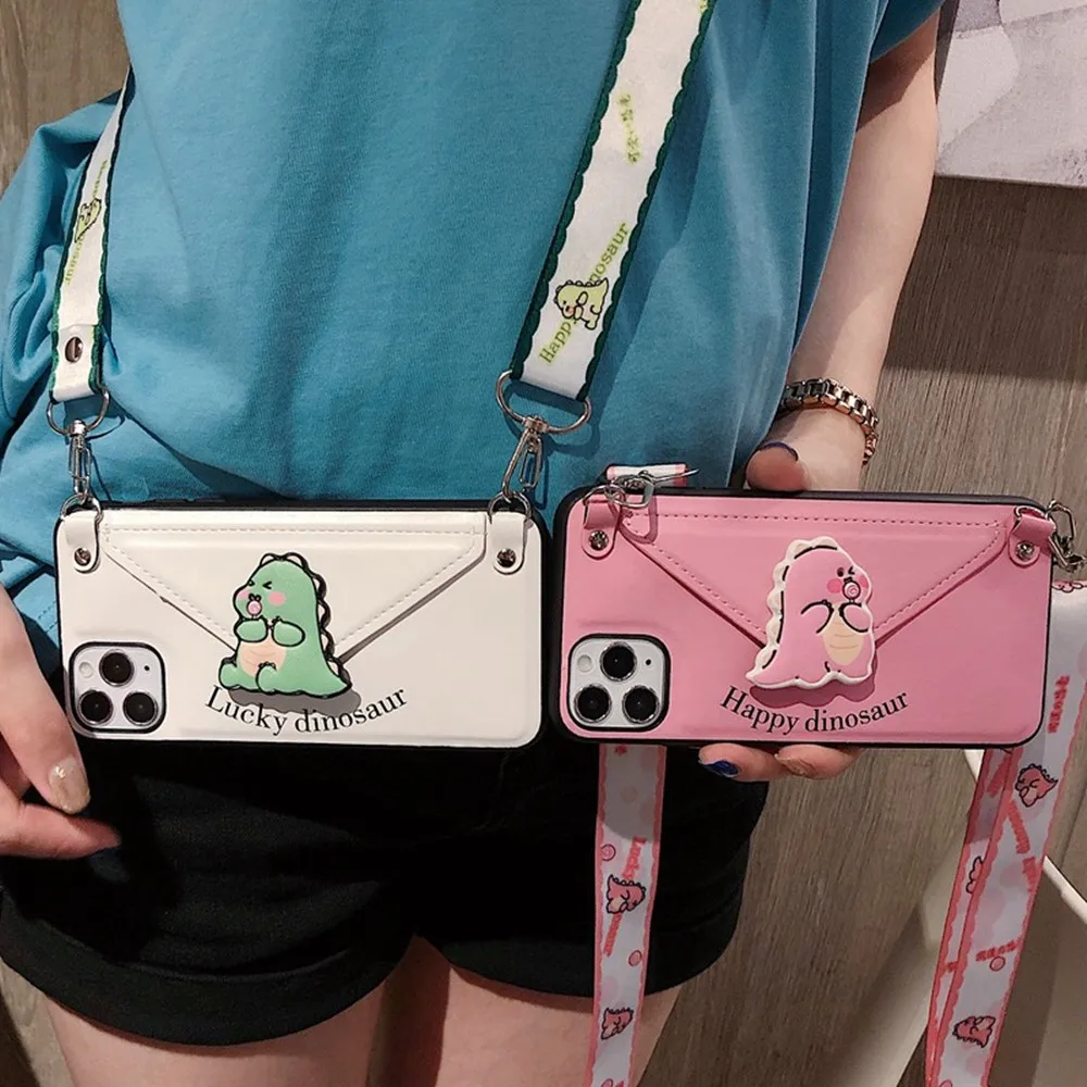 case for iphone 11 pro xs max xr x 7 8 plus cover wallet card leather shoulder strap cute cartoon dinosaur holder phone bag capa
case for iphone 11 pro xs max xr x 7 8 plus cover wallet card leather shoulder strap cute cartoon dinosaur holder phone bag capa