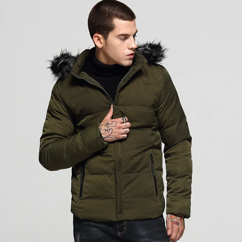 Parka Men Winter Jacket Men's Cotton Padded Warm Coat with Artificial Fur Hood Thick Outwear Windproof Male Snowjacket AU-168 
Parka Men Winter Jacket Men's Cotton Padded Warm Coat with Artificial Fur Hood Thick Outwear Windproof Male Snowjacket AU-168