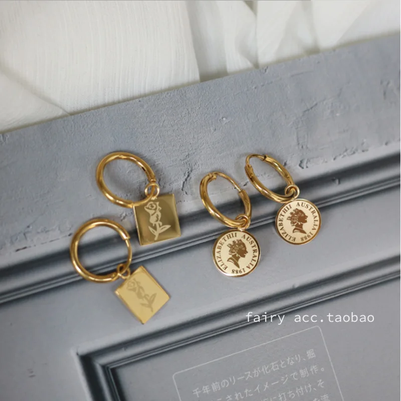 Серьги-гвоздики YUN RUO женские винтажные ювелирные украшения из титановой стали