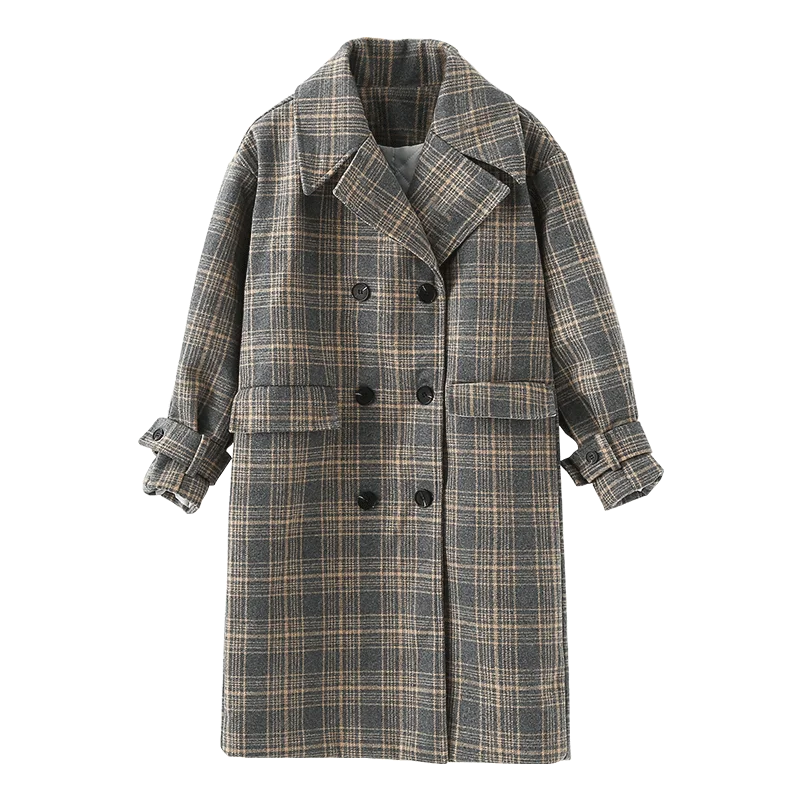 Houndstooth jacket female long section autumn and winter Korean version of loose students Harajuku wind and wind Nizi coat
Houndstooth jacket female long section autumn and winter Korean version of loose students Harajuku wind and wind Nizi coat