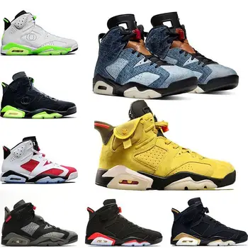 

Washed Denim 6 Travis Scotts 6s Men Basketball Shoes Black Infrared DMP 3M Reflective Mens Trainers Sports Sneakers