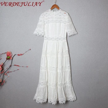 VERDEJULIAY Spring Summer Runway Fashion Dress 2020 Women's High Quality Hollow Out Pink White Party Long Elegant Princess Dress
VERDEJULIAY Spring Summer Runway Fashion Dress 2020 Women's High Quality Hollow Out Pink White Party Long Elegant Princess Dress