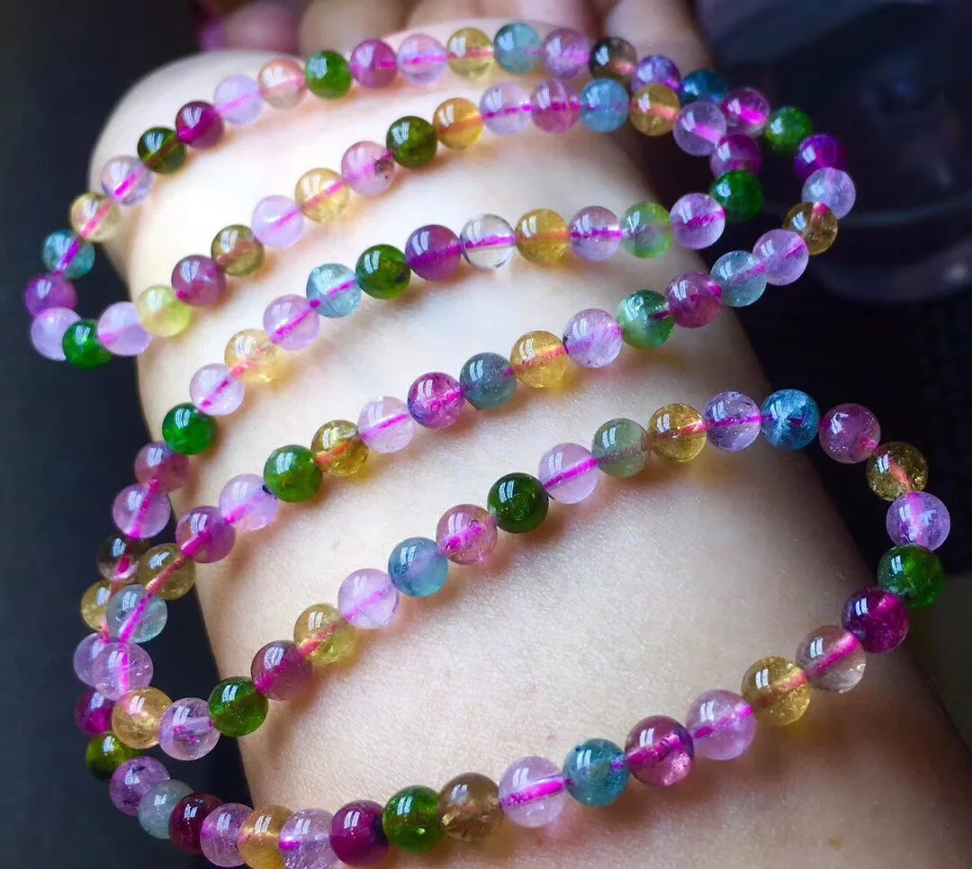 Brazil Natural Color Tourmaline Three-loop Bracelet Ornament Crystal Transparent Color Beauty Water Bowl Head Foot Simple Versat
Brazil Natural Color Tourmaline Three-loop Bracelet Ornament Crystal Transparent Color Beauty Water Bowl Head Foot Simple Versat