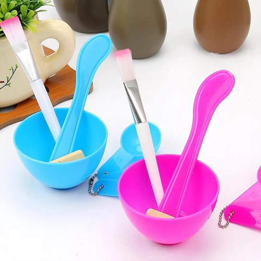 4 в 1 DIY домашний макияж миска для масок лица кисть ложка палочки инструменты |