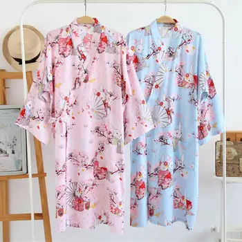 Women Cute Print Robe Female Cotton Kimono Gown Casual Sleepwear Nightdress Sexy Bathrobe Intimate lingerie Soft Homewear
Women Cute Print Robe Female Cotton Kimono Gown Casual Sleepwear Nightdress Sexy Bathrobe Intimate lingerie Soft Homewear