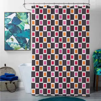 Shower Curtains Yellow and Grey Geometric,Grid Style Checkered Pattern with Cool Vivid Squares Geometrical Retro Motifs,
Shower Curtains Yellow and Grey Geometric,Grid Style Checkered Pattern with Cool Vivid Squares Geometrical Retro Motifs,