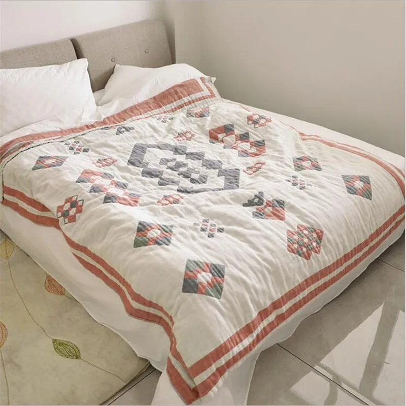 Four layer Muslin Summer Blanket for Bed Sofa 100% Combed Cotton Soft breathable Quick Dry Throw Blankets Bed Coverlet 150*200cm
Four layer Muslin Summer Blanket for Bed Sofa 100% Combed Cotton Soft breathable Quick Dry Throw Blankets Bed Coverlet 150*200cm