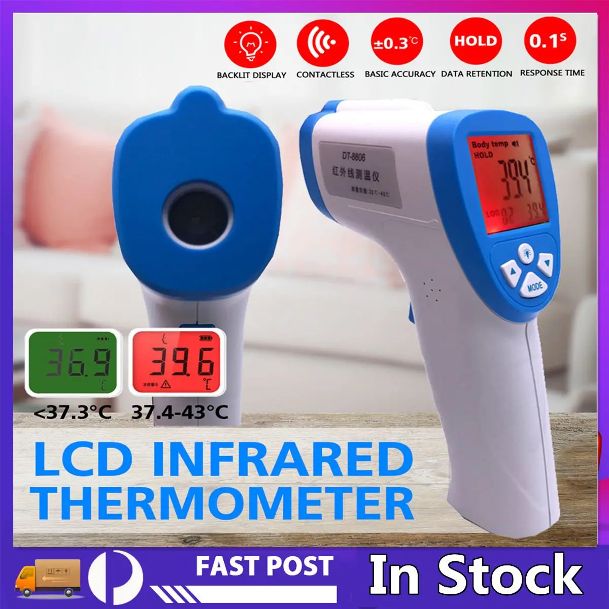 In Stock Digital Thermometer Infrared Baby Adult Forehead Non-contact Infrared Thermometer LCD Backlight Termometro
In Stock Digital Thermometer Infrared Baby Adult Forehead Non-contact Infrared Thermometer LCD Backlight Termometro