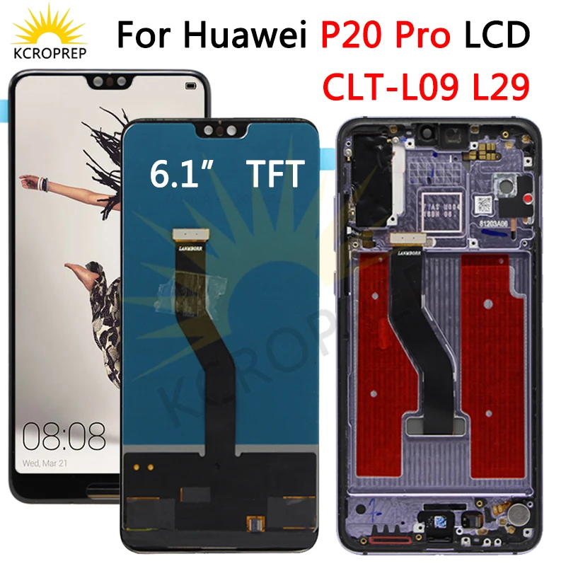 TFT ЖК дисплей для Huawei P20 Pro дигитайзер сенсорного экрана в сборе с рамкой 6 1 дюйма