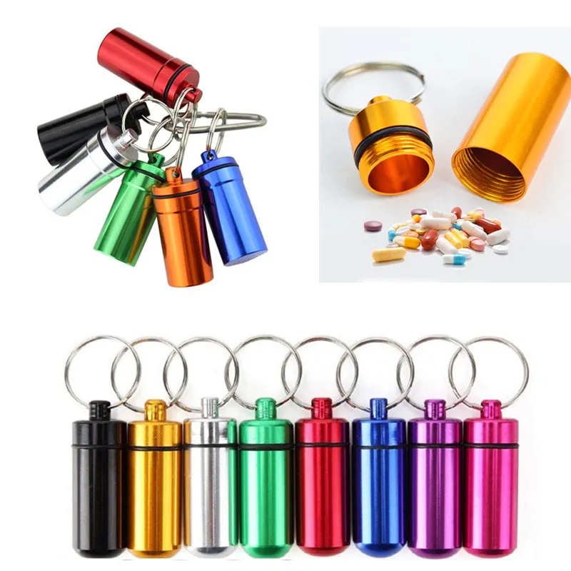 Mini Waterproof Aluminum Pill Container Cache Drug Box with Keychain for Camping Travel Portable Pill Capsule Outdoor Tool
Mini Waterproof Aluminum Pill Container Cache Drug Box with Keychain for Camping Travel Portable Pill Capsule Outdoor Tool