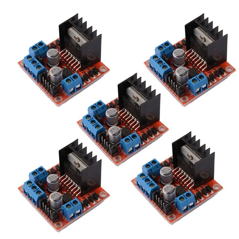 5 PCS L298N Motor Drive Controller Board DC Dual H-Bridge Robot Stepper Motor Control and Drives Module for Arduino Smart Car Po
5 PCS L298N Motor Drive Controller Board DC Dual H-Bridge Robot Stepper Motor Control and Drives Module for Arduino Smart Car Po