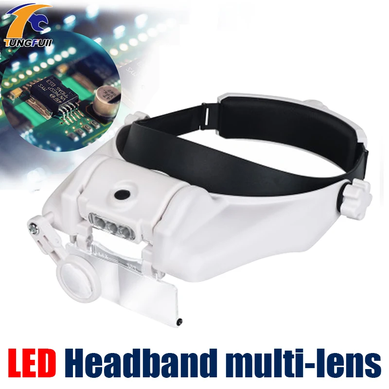 Adjustable LED Light Headband Magnifier Glass LED Magnifying Glasses With Lamp Jewelry Appraisal 10x 15x 20x 25x
Adjustable LED Light Headband Magnifier Glass LED Magnifying Glasses With Lamp Jewelry Appraisal 10x 15x 20x 25x