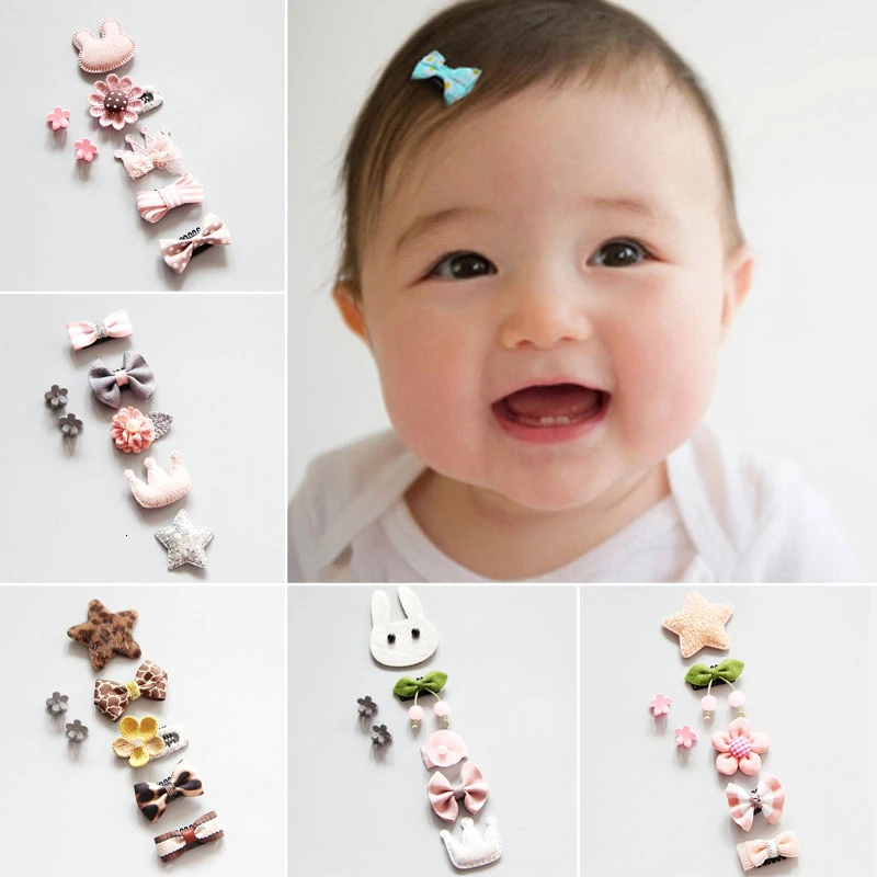 7pcs/set Baby Soft Hair Clip Set not hurt the hair 20 Style Available Hairpins Headwear for little girls Hair Accessories
7pcs/set Baby Soft Hair Clip Set not hurt the hair 20 Style Available Hairpins Headwear for little girls Hair Accessories