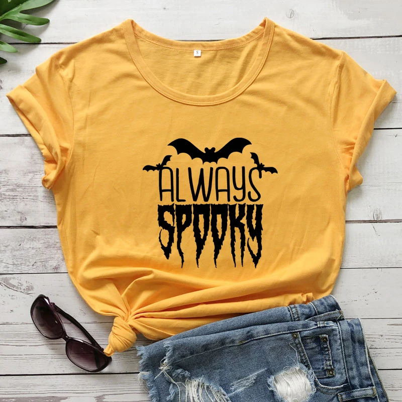 Funny Women Graphic Halloween Party Top Tee Shirt Always Spooky T-shirt High Quality Unisex Short Sleeve Holiday Gift Tshirt
Funny Women Graphic Halloween Party Top Tee Shirt Always Spooky T-shirt High Quality Unisex Short Sleeve Holiday Gift Tshirt