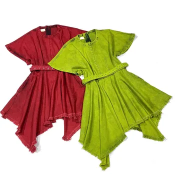 European Fashion Green Red Jeans Dresses 2020 Summer Newest Casual Fashion Ladies Irregular Elegant Tasssles Dress
European Fashion Green Red Jeans Dresses 2020 Summer Newest Casual Fashion Ladies Irregular Elegant Tasssles Dress