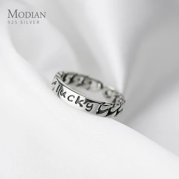 Modian Genuine 925 Sterling Silver Engraved “Lucky” Chain Ring for Women Free Size Ring Hiphop Style Fine Jewelry Party Gift
Modian Genuine 925 Sterling Silver Engraved “Lucky” Chain Ring for Women Free Size Ring Hiphop Style Fine Jewelry Party Gift