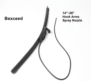 Wiper Blades 14"~26" Bexceed Spray Nozzle Front Car Windshield Windscreen Rubber Universal J Hook for Peugeot Samand Kia
Wiper Blades 14"~26" Bexceed Spray Nozzle Front Car Windshield Windscreen Rubber Universal J Hook for Peugeot Samand Kia