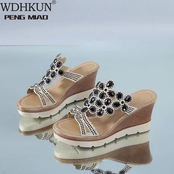 Women Slippers Crystal Wedges Slides For Women High Heels Fashion Summer Beach Shoes 2020 Female Platform Sandalias New
Women Slippers Crystal Wedges Slides For Women High Heels Fashion Summer Beach Shoes 2020 Female Platform Sandalias New
