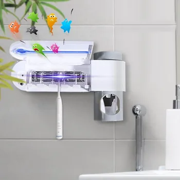 3 in 1 Multifunctional Self-adhesive 5-Slot Toothbrush Holder UV Sterilizer Toothpaste Dispenser for Home Hotel Bathroom
3 in 1 Multifunctional Self-adhesive 5-Slot Toothbrush Holder UV Sterilizer Toothpaste Dispenser for Home Hotel Bathroom