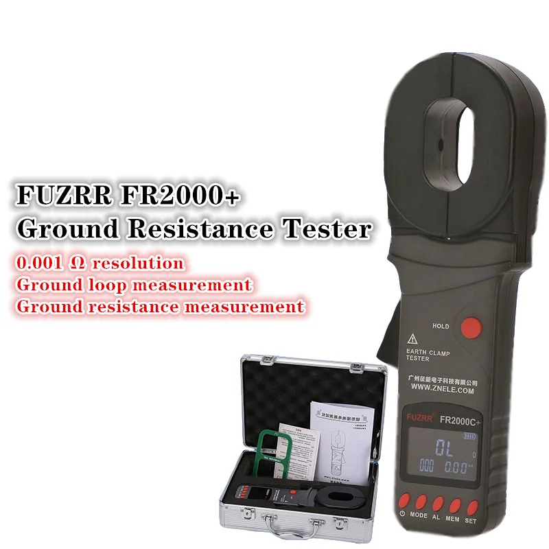 FUZRR FR2000+ Series Digital Clamp On Ground Earth Resistance Tester Lightning Protection Lightning Ground Tester 99 Set
FUZRR FR2000+ Series Digital Clamp On Ground Earth Resistance Tester Lightning Protection Lightning Ground Tester 99 Set