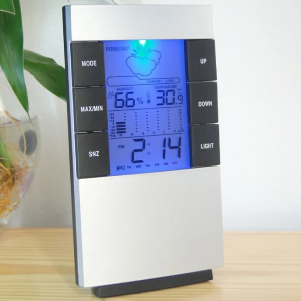 Digital Indoor Thermometer Hygrometer Monitor Temperature Humidity Meter with Backlight Time Clock for Household Tools
Digital Indoor Thermometer Hygrometer Monitor Temperature Humidity Meter with Backlight Time Clock for Household Tools