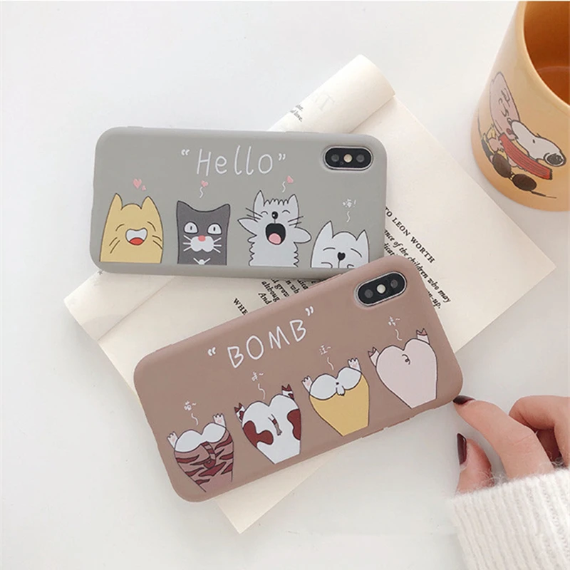 BONVAN For iPhone X XR XS Max Case soft Cute cartoon cat Protection Back Funda For iPhone 6 6s 7 8 Plus Phone Cover Coque
BONVAN For iPhone X XR XS Max Case soft Cute cartoon cat Protection Back Funda For iPhone 6 6s 7 8 Plus Phone Cover Coque
