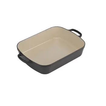 

Le Creuset dish rectangular, cast iron, black, diameter 33 cm cookware